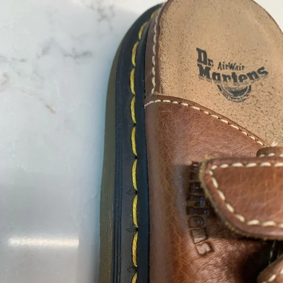 Y2K Dr. Martens Brown Leather Dune Fisherman Sandals Slides Size 8 - Picture 4 of 9